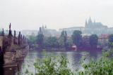 Prague Castle and the Charles Bridge over the Vltava River