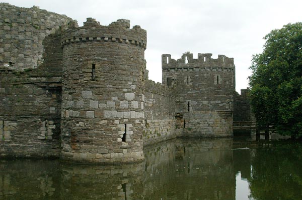 Most of the moat at Beaumaris is intact