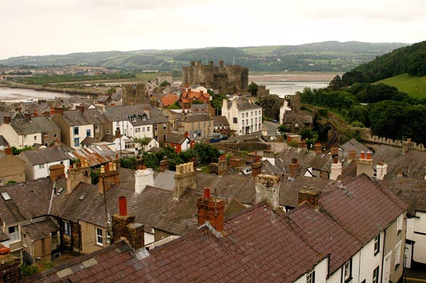 Conwy from the far tower of the town wall