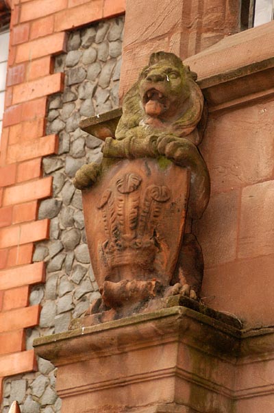 Lion with the 3 feathers of Wales, Conwy