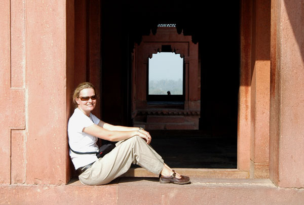Leisa at the palace, Fatehpur Sikri