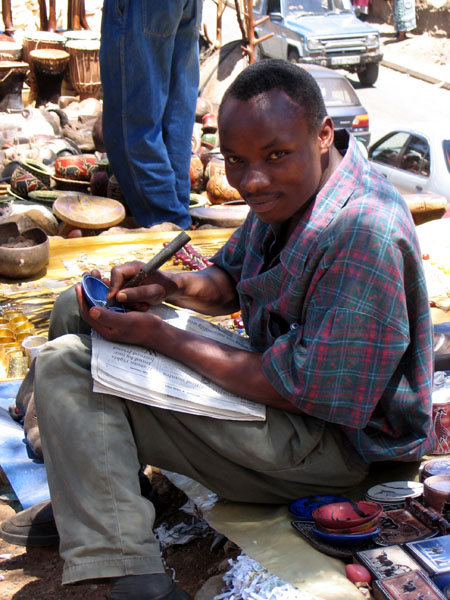 Carver at work, Maasai Market