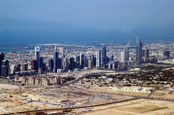 Dubai Mall construction site with Sheikh Zayed Road