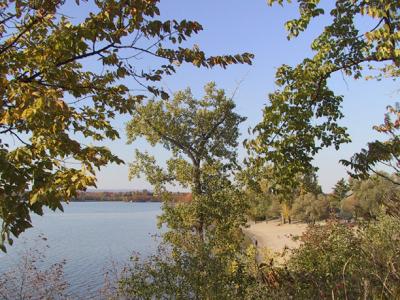 October Beach Scene