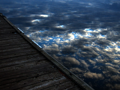 Skydiving :) This is the reflection of the sky in Gunflint Lake