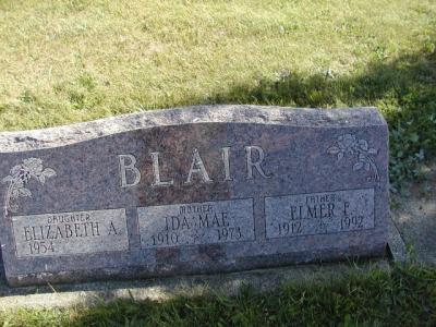 Blair, Elizabeth A. Ida Mae, Elmer Section 6 Row 11