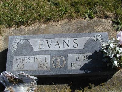 Evans, Ernestine E & Loren Section 6 Row 12