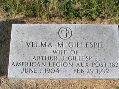 Gillespie, Velma M. Section 6 Row 8