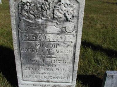 McVeigh, Clara E. (Wife of Corey A.) (Dau. of D. F. & H. N. Crowell) Section 2 Row 16