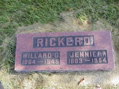 Rickerd, Willard and Jennie Section 5 Row 15