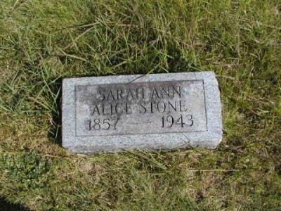 Stone, Sarah Ann Alice Section 3 Row 7