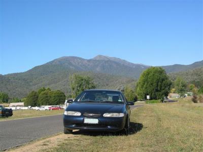 My car with Mount Bogong in background - Photo taken by Des Aldridge