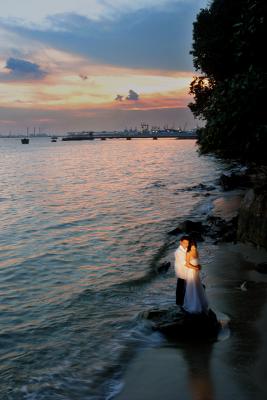 Wedding Couple And Sunset