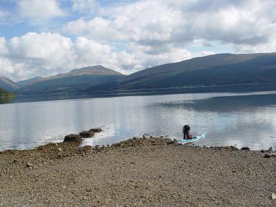 The Kayaker had just come ashore from Loch Fyne as I was about to take a picture of the Loch.