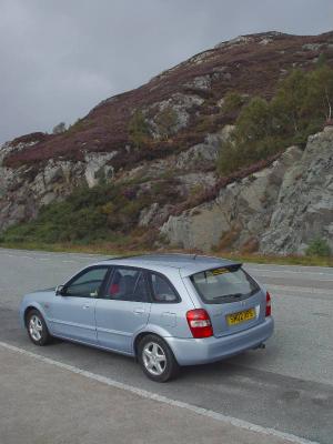Our little car was a Mazda Automatic, I couldn't imagine trying to learn how to drive on the left and shift with my left hand all in the same trip.  The Heather was still in bloom in some parts of the Highlands.