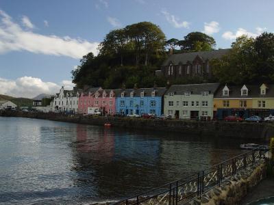 The village of Portree had these very colorful shops down by the harbor.