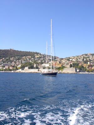 Sailboat in Villefranche, Monaco