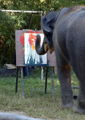 Thailand-Chaing Mai-Elephant Painting - Louve bound