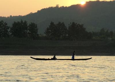Laos-Sunset on the Mekong