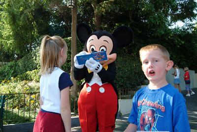 Getting Mickey's autograph