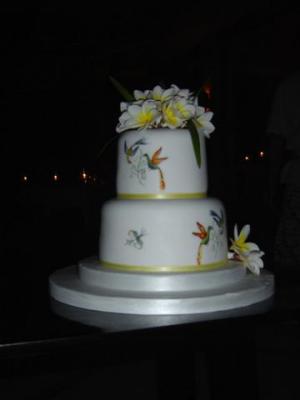 The wedding cake I made and brought over from London.  We couldn't eat it as it got attacked by ants in the hotel.