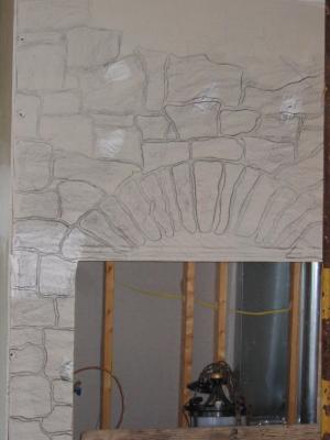 October 12, 2003 - we know the fireplace won't be done when we move in so Gus worked on the prototype!
