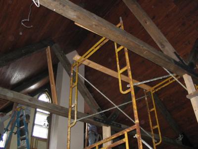 trusses from below unfinished