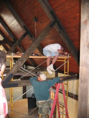 Trusses in the air, as are a few builders