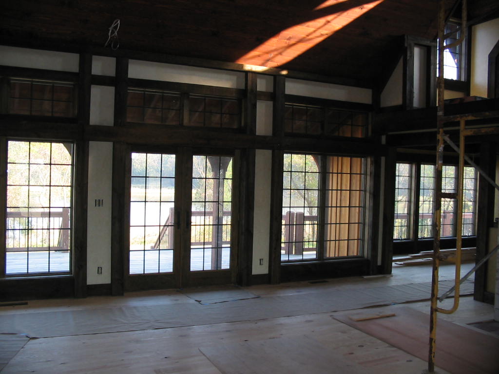 The posts & beams are complete in the great room - it looks GREAT