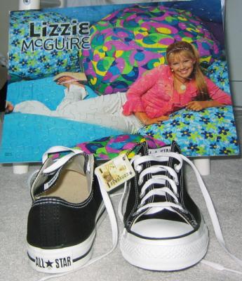 .. except she wears blue ones in the movie