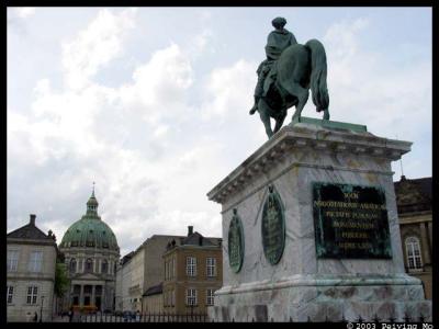 View of the Marble Church from Amalienborg Palace