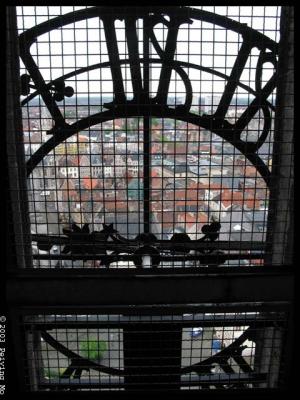 City view through the Belfry clock