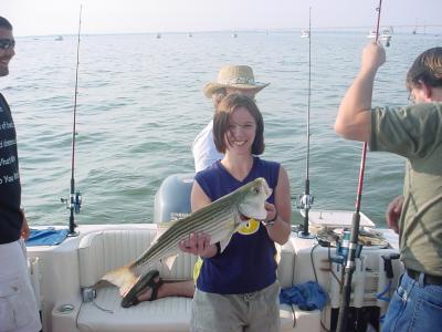 7/10/04 - Chincilla Charter - Sara with 1st rock!