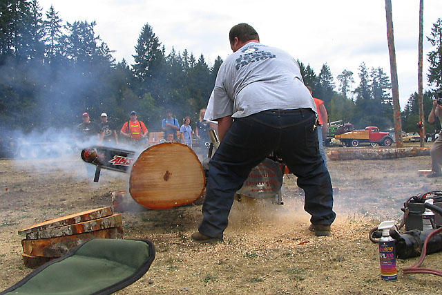 V-6 Powered Saw in Action