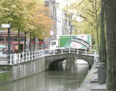 Heineken Truck on Bridge in Delft