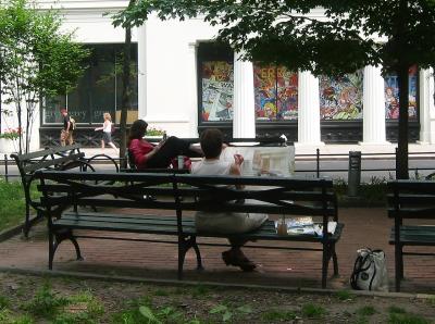 Watercolor Artist Painting NYU's Grey Gallery at Washington Square East