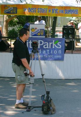 Photo Shoot for Snapple Commercial in Washington Sq Park