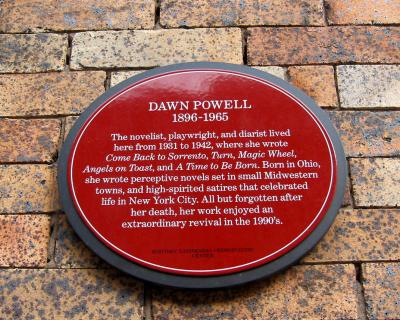 Novelist Dawn Powell Historical Plaque at 9 E. 10th Street