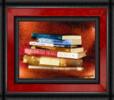 Rainy Weekend Book Fest (oil effect, wood bur frame)
