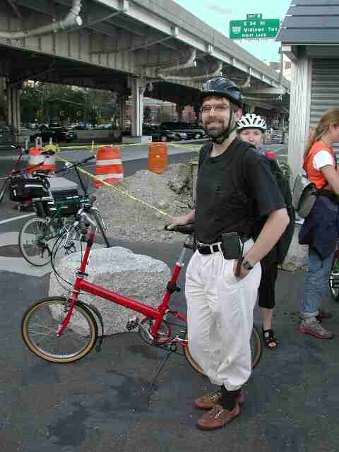 Smiling Bike Friday driver