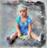 girl with chalk