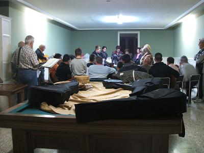 Singing group at practice in La Orotava's Society building