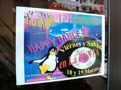 sad penguin party poster