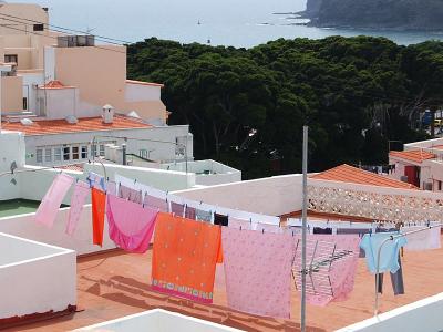 rooftops with laundry