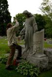 mike. with statue