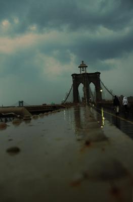 Brooklyn Bridge in the rain