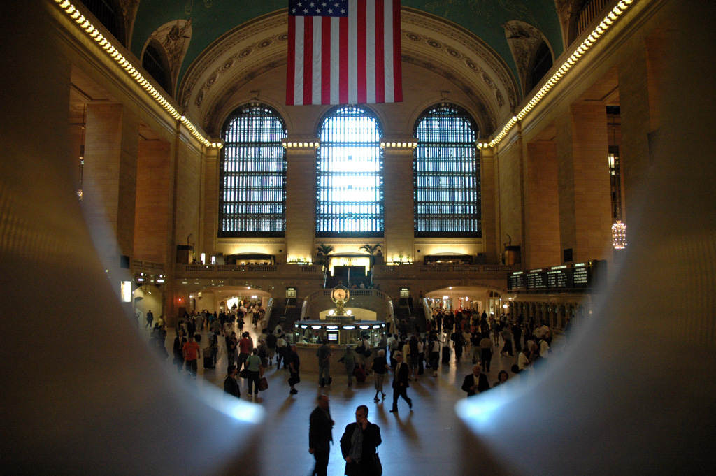 Through the railing