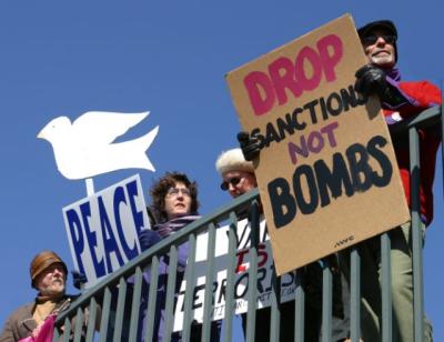 Drop Sanctions not Bombs Peace
