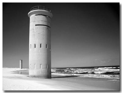 WWII Observation Tower in B&W