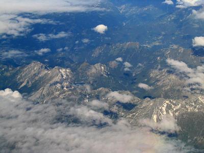 Alps in clouds